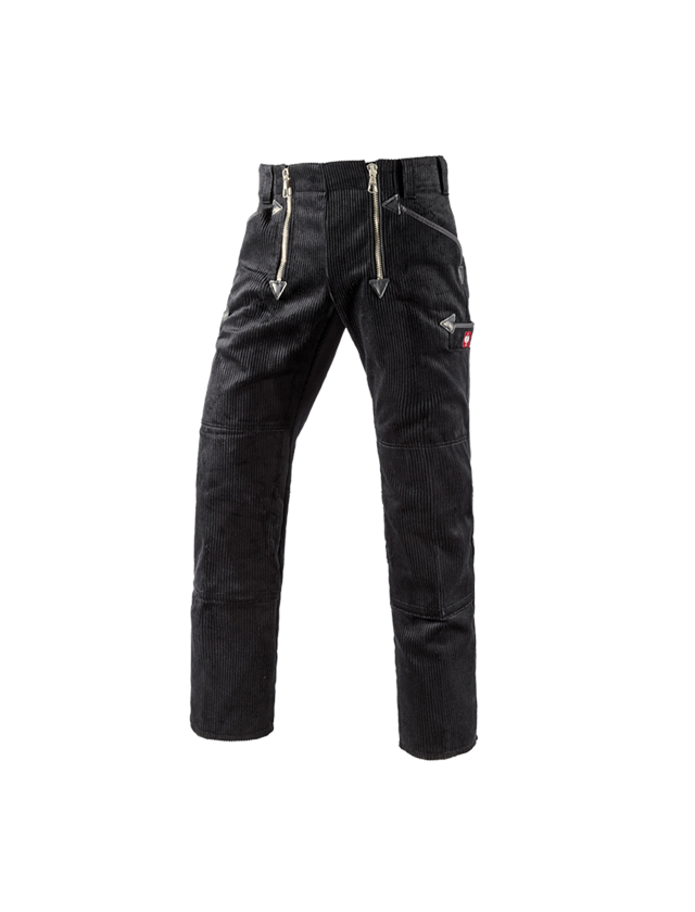 Work Trousers: e.s. Craftman's Trousers,Kneep. Pock. Wide Wale + black 1