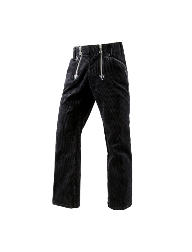 Pantalons de travail: Pant.corp.en velours côtelé e.s. a.pattes d’élépha + noir 1