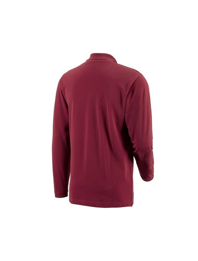 Shirts, Pullover & more: e.s. Long sleeve polo cotton Pocket + bordeaux 1