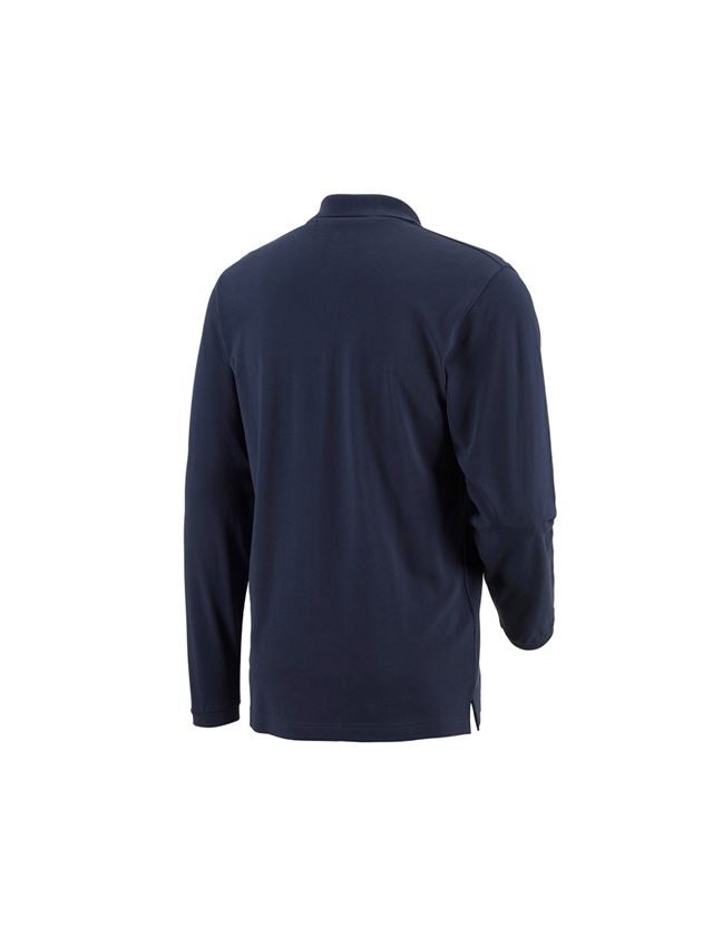 Shirts, Pullover & more: e.s. Long sleeve polo cotton Pocket + navy 1