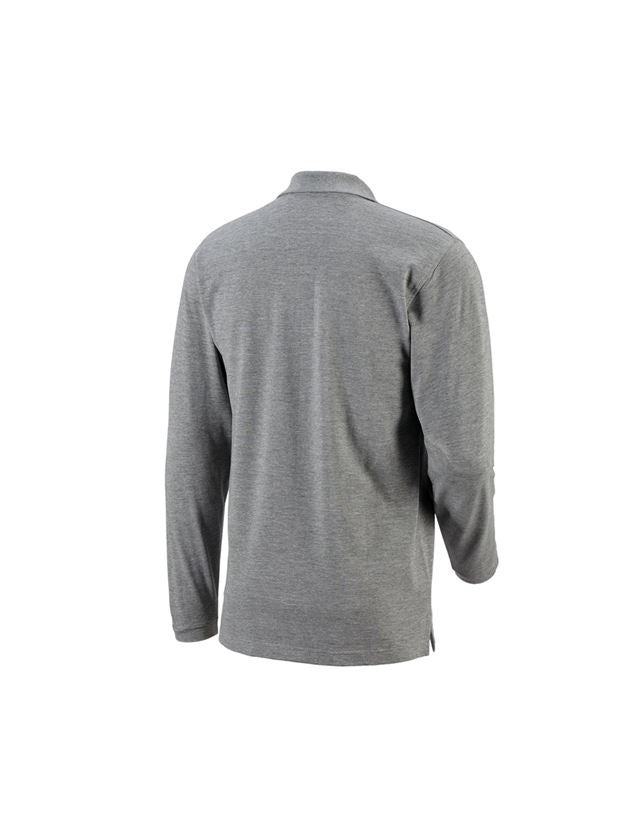 Shirts, Pullover & more: e.s. Long sleeve polo cotton Pocket + grey melange 1