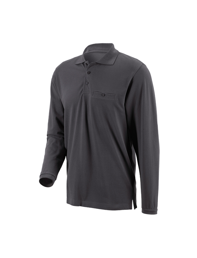 Shirts, Pullover & more: e.s. Long sleeve polo cotton Pocket + anthracite 2