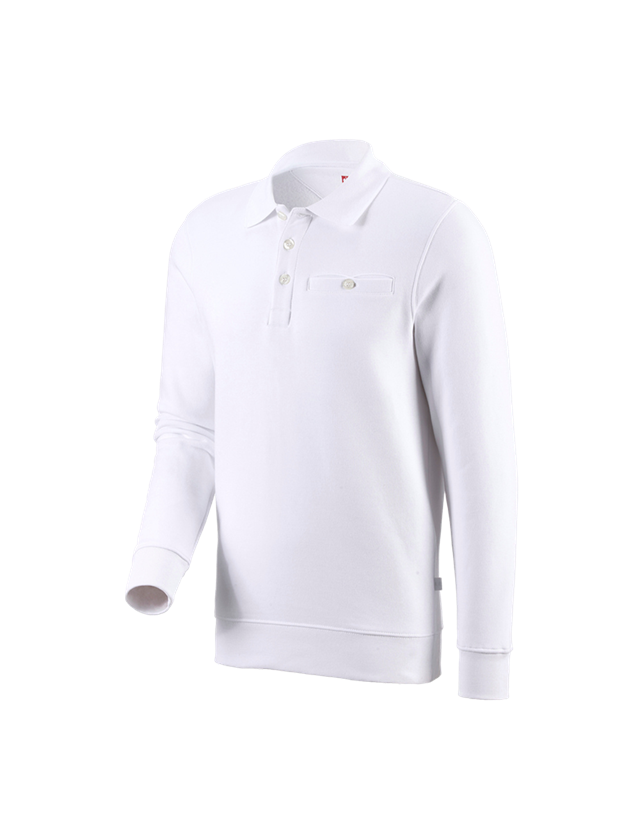 Shirts, Pullover & more: e.s. Sweatshirt poly cotton Pocket + white