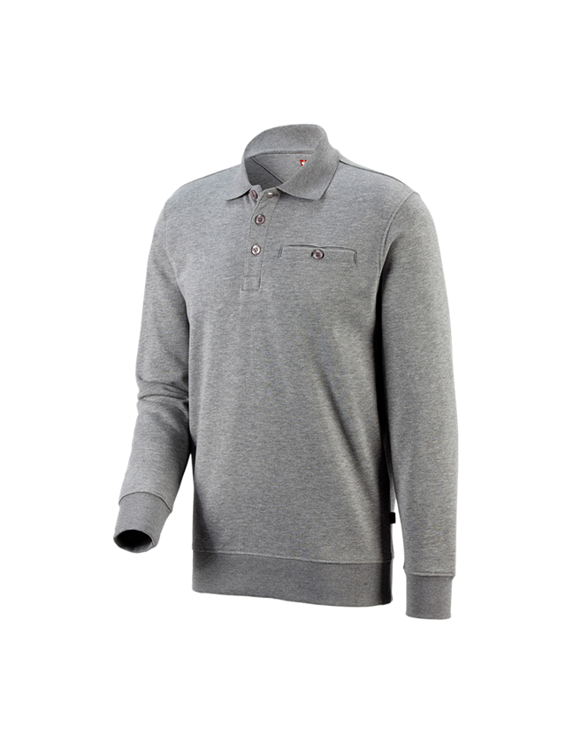 Hauts: e.s. Sweatshirt poly cotton Pocket + gris mélange