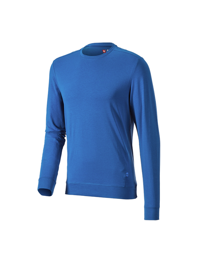 Shirts, Pullover & more: e.s. Long sleeve cotton stretch + gentianblue