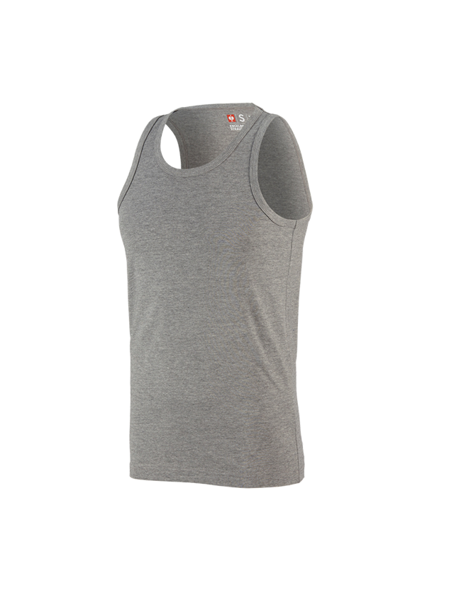 Hauts: e.s. T-shirt Athletic cotton + gris mélange