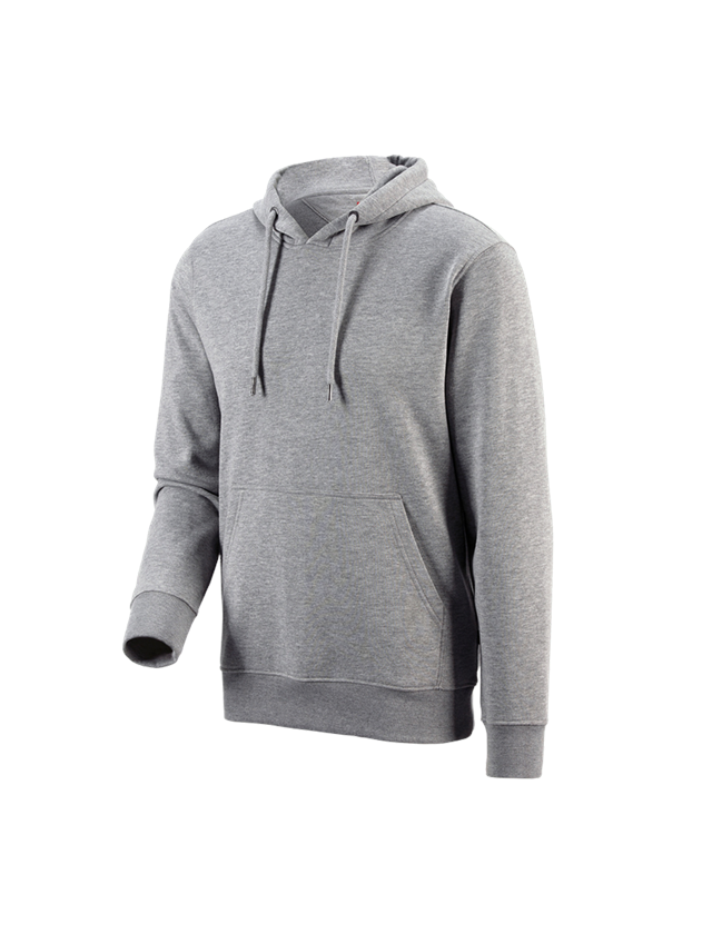 Shirts, Pullover & more: e.s. Hoody sweatshirt poly cotton + grey melange