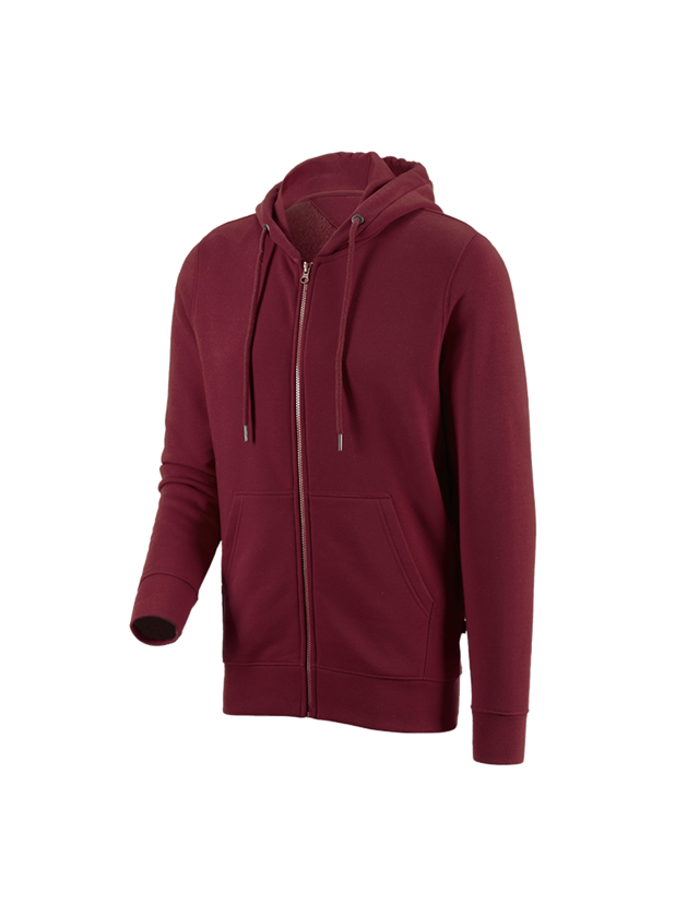 Shirts, Pullover & more: e.s. Hoody sweatjacket poly cotton + bordeaux