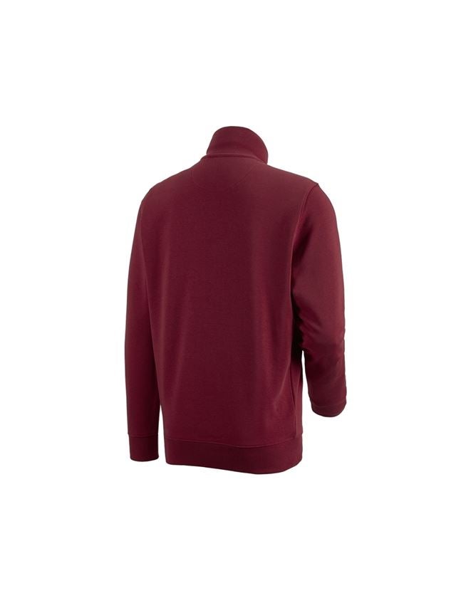 Shirts & Co.: e.s. ZIP-Sweatshirt poly cotton + bordeaux 1