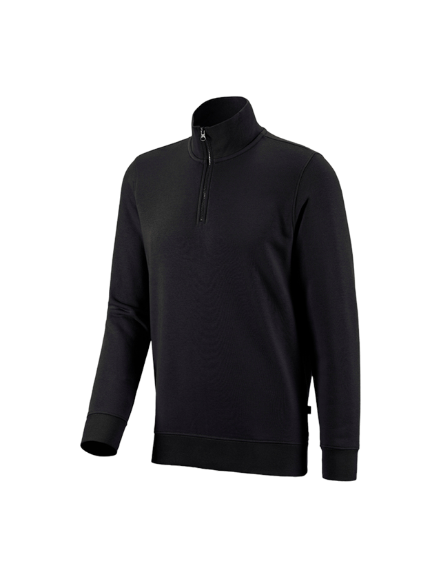 Shirts & Co.: e.s. ZIP-Sweatshirt poly cotton + schwarz 2