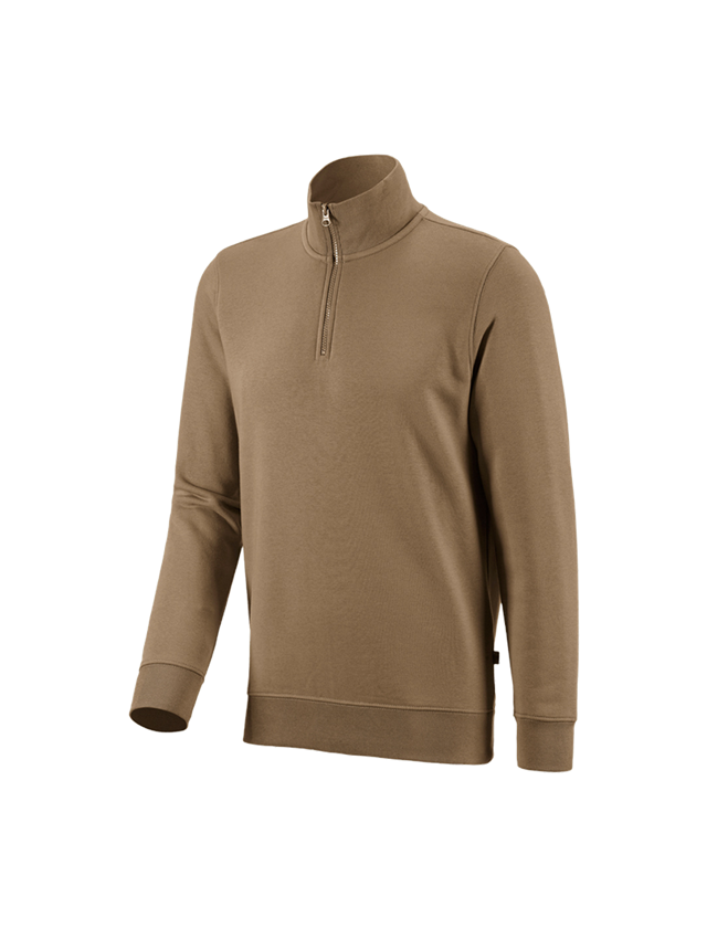 Shirts & Co.: e.s. ZIP-Sweatshirt poly cotton + khaki