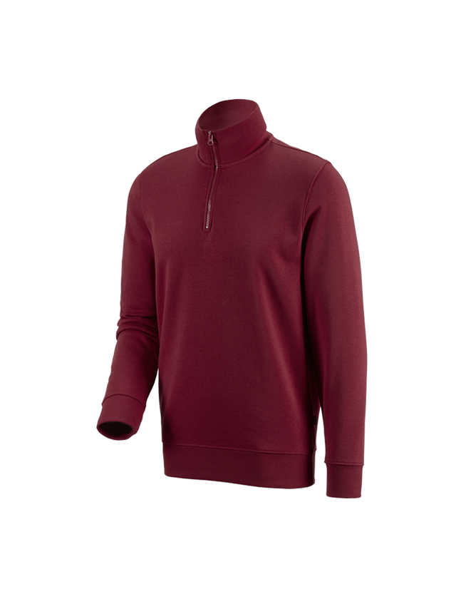 Shirts & Co.: e.s. ZIP-Sweatshirt poly cotton + bordeaux