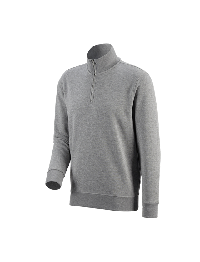 Shirts & Co.: e.s. ZIP-Sweatshirt poly cotton + graumeliert