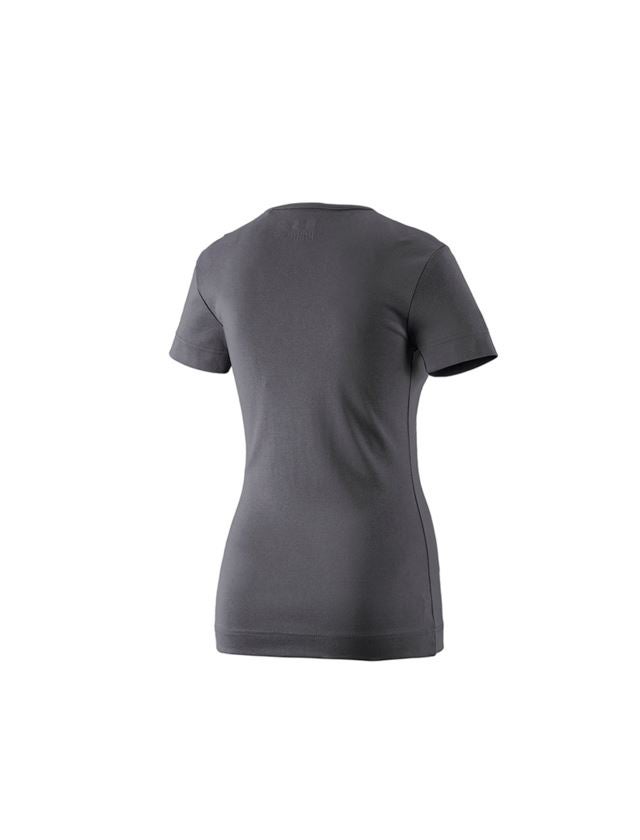 Themen: e.s. T-Shirt cotton V-Neck, Damen + anthrazit 1