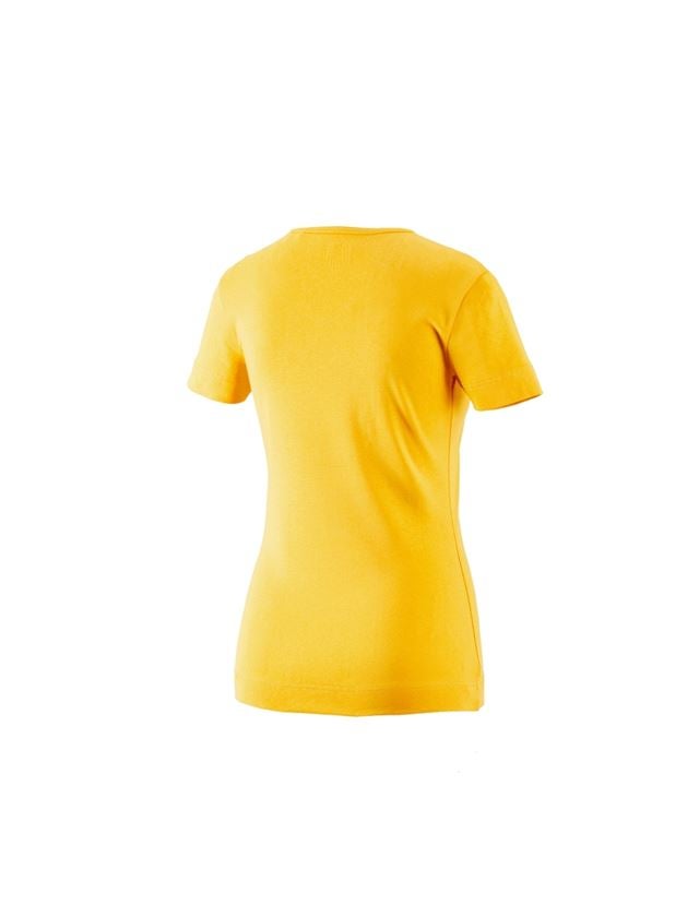 Hauts: e.s. T-shirt cotton V-Neck, femmes + jaune 1