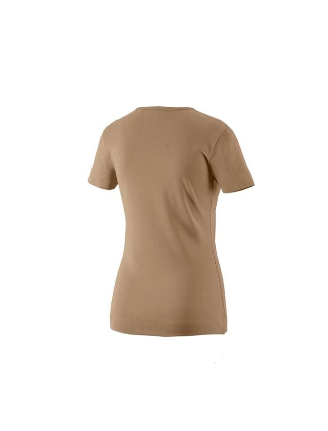 Hauts: e.s. T-shirt cotton V-Neck, femmes + kaki 1