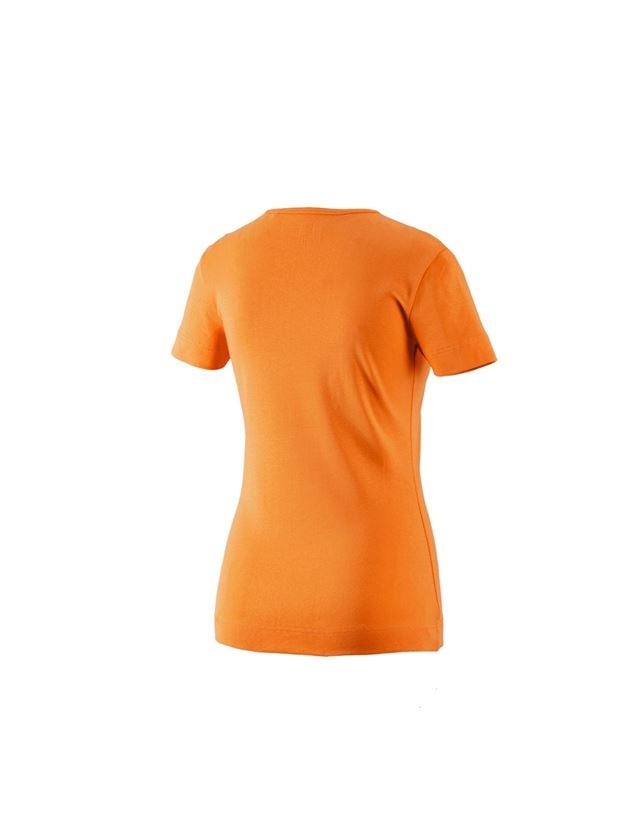 Hauts: e.s. T-shirt cotton V-Neck, femmes + orange 1