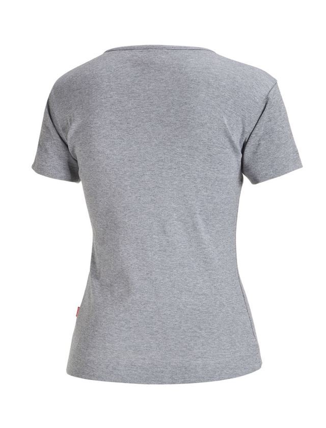 Themen: e.s. T-Shirt cotton V-Neck, Damen + graumeliert 1