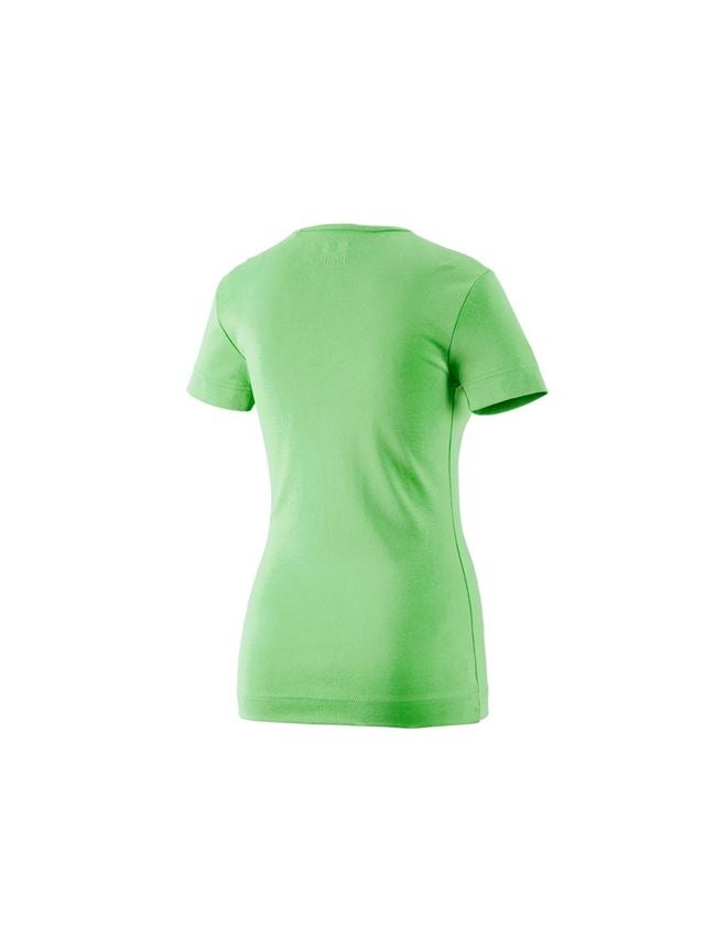 Hauts: e.s. T-shirt cotton V-Neck, femmes + vert pomme 1