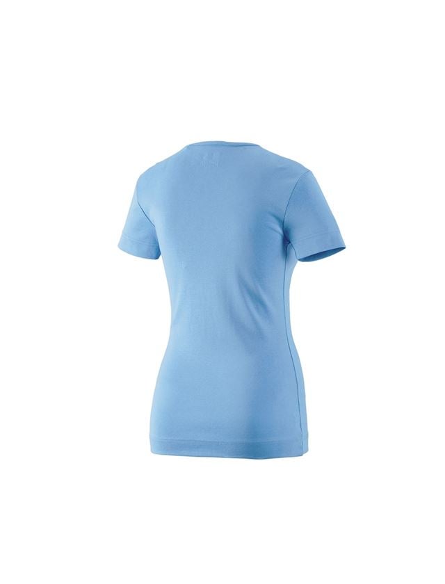 Themen: e.s. T-Shirt cotton V-Neck, Damen + azurblau 1