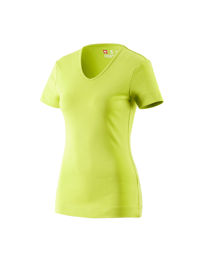 Plumbers / Installers: e.s. T-shirt cotton V-Neck, ladies' + maygreen
