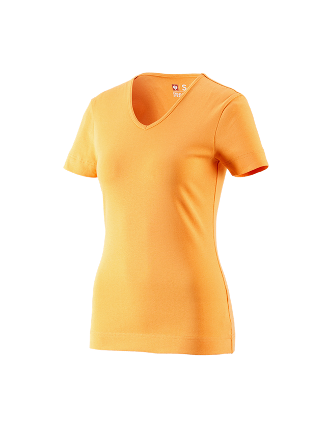 Themen: e.s. T-Shirt cotton V-Neck, Damen + hellorange