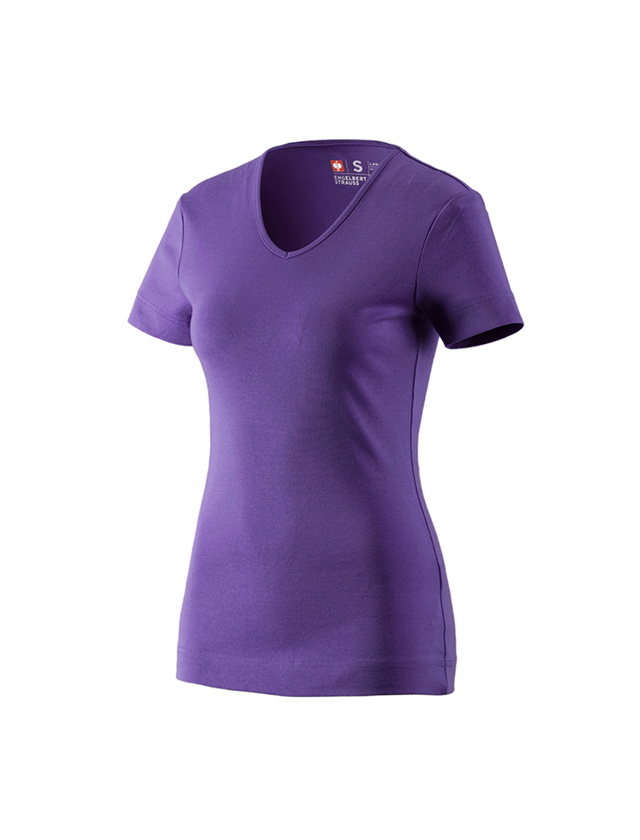 Shirts & Co.: e.s. T-Shirt cotton V-Neck, Damen + lila