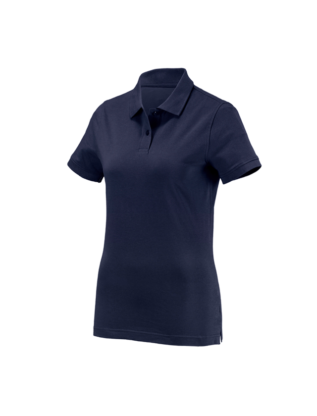 Shirts & Co.: e.s. Polo-Shirt cotton, Damen + dunkelblau