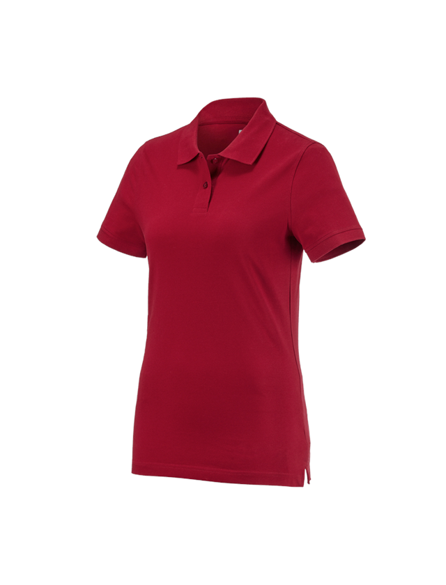 Themen: e.s. Polo-Shirt cotton, Damen + rot