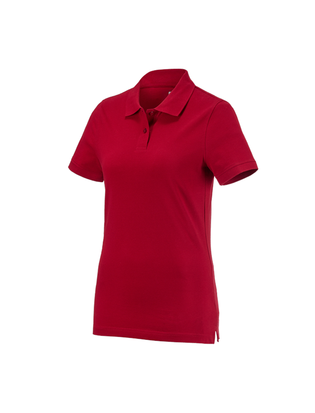 Shirts & Co.: e.s. Polo-Shirt cotton, Damen + feuerrot