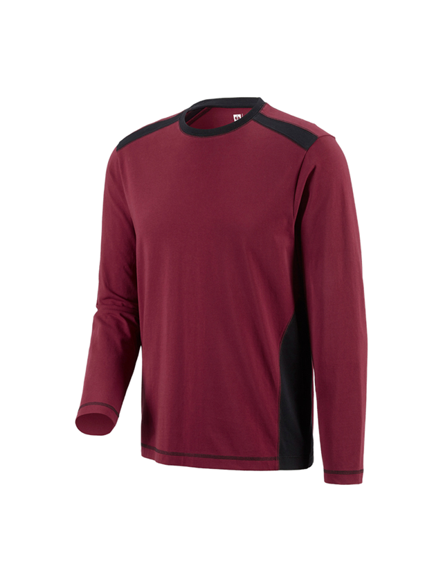 Shirts, Pullover & more: Long sleeve cotton e.s.active + bordeaux/black