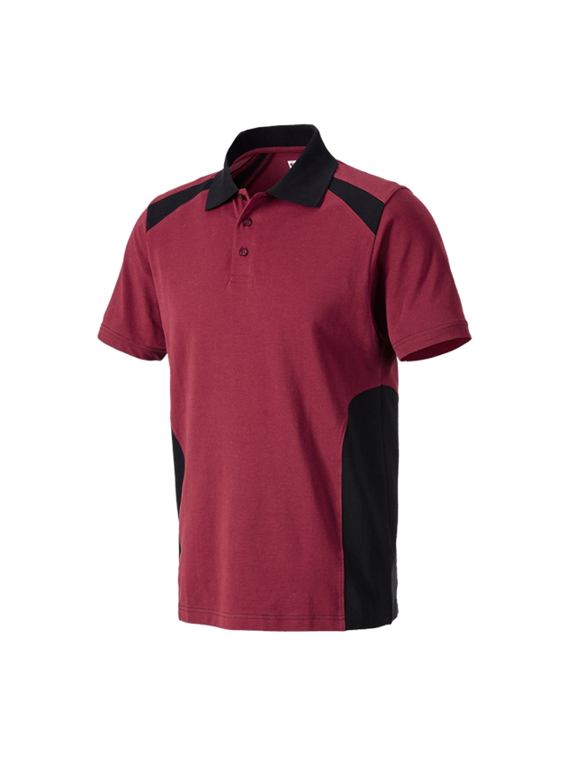 Shirts & Co.: Polo-Shirt cotton e.s.active + bordeaux/schwarz