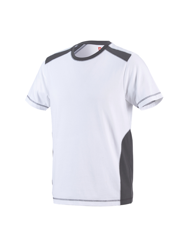 Shirts & Co.: T-Shirt cotton e.s.active + weiß/anthrazit 2