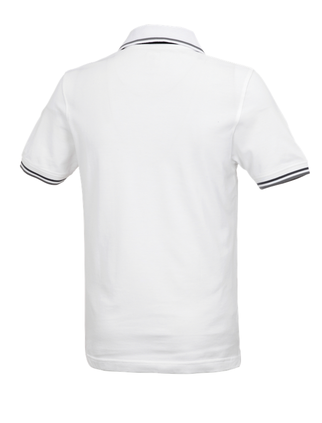 Shirts & Co.: e.s. Polo-Shirt cotton Deluxe Colour + weiß/anthrazit 2