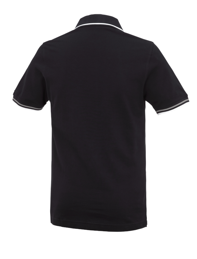 Shirts & Co.: e.s. Polo-Shirt cotton Deluxe Colour + schwarz/silber 3