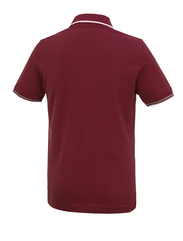 Shirts, Pullover & more: e.s. Polo shirt cotton Deluxe Colour + bordeaux/aluminium 1