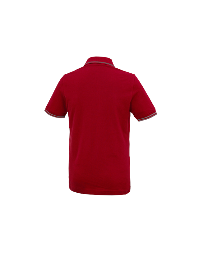 Shirts & Co.: e.s. Polo-Shirt cotton Deluxe Colour + feuerrot/aluminium 1