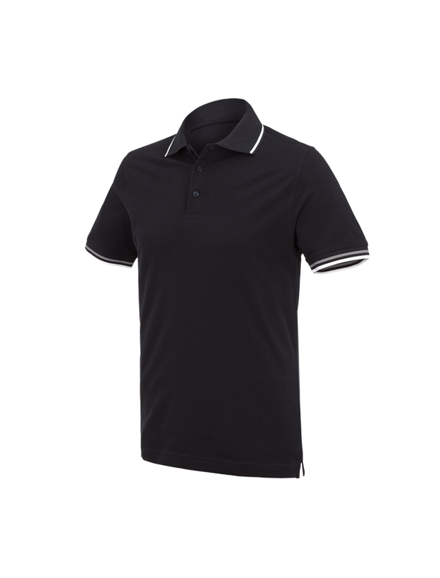 Shirts & Co.: e.s. Polo-Shirt cotton Deluxe Colour + schwarz/silber 2