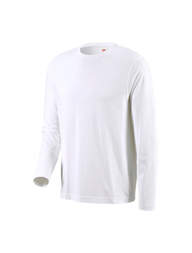 Shirts, Pullover & more: e.s. Long sleeve cotton + white