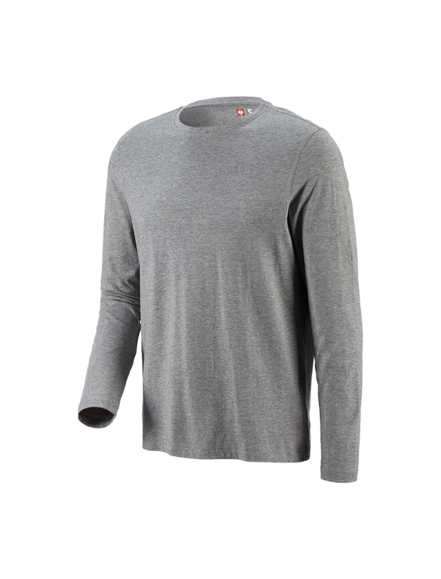 Shirts & Co.: e.s. Longsleeve cotton + graumeliert 1