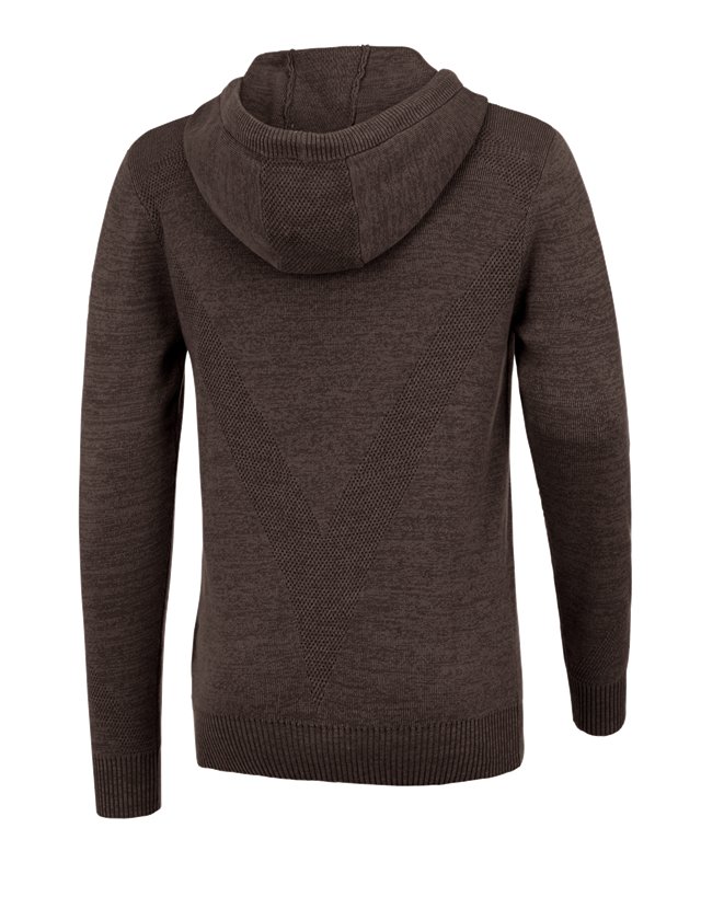 Shirts, Pullover & more: e.s. Knitted hoody + bark melange 1
