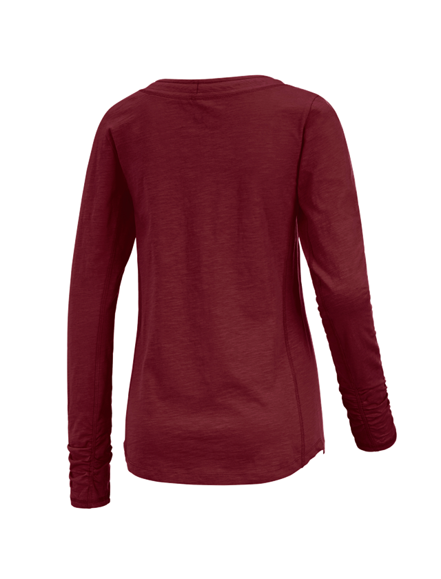 Shirts & Co.: e.s. Longsleeve cotton slub, Damen + rubin 1