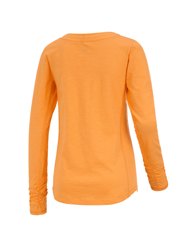 Shirts & Co.: e.s. Longsleeve cotton slub, Damen + hellorange 1