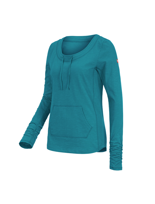 Shirts, Pullover & more: e.s. Long sleeve cotton slub, ladies' + ocean