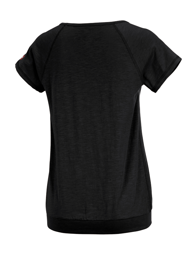 Shirts & Co.: e.s. T-Shirt cotton slub, Damen + schwarz 1