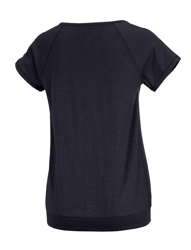 Shirts & Co.: e.s. T-Shirt cotton slub, Damen + dunkelblau 1
