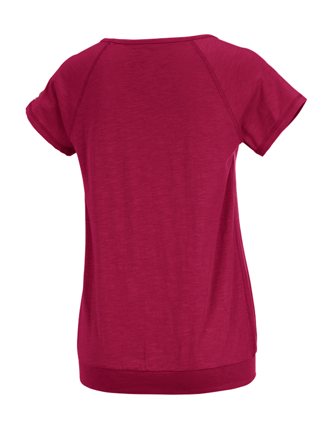 Shirts & Co.: e.s. T-Shirt cotton slub, Damen + beere 1