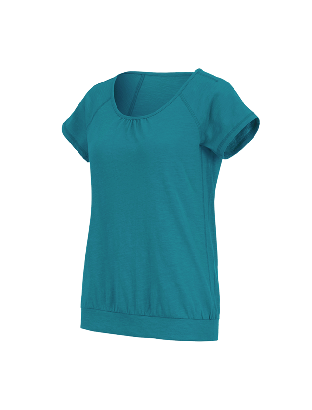 Shirts & Co.: e.s. T-Shirt cotton slub, Damen + ozean