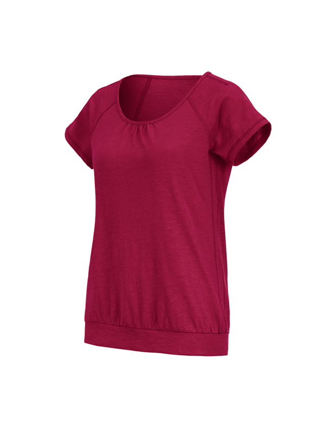 Shirts & Co.: e.s. T-Shirt cotton slub, Damen + beere