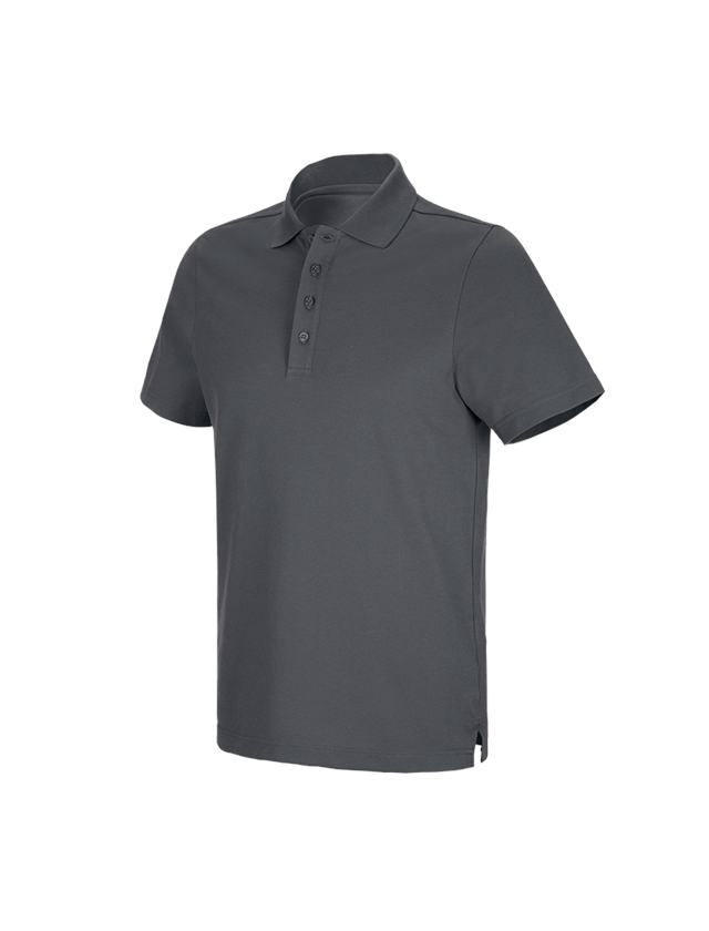 Shirts & Co.: e.s. Funktions Polo-Shirt poly cotton + anthrazit